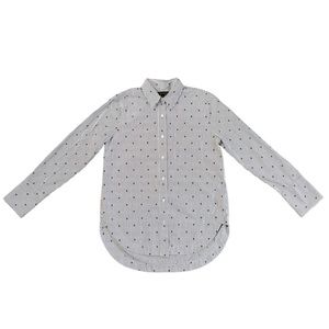 Women’s Banana Republic Long Sleeve Button Down Stripes / Skulls Dress Shirt XS